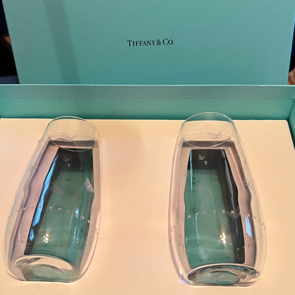 NWB Tiffany Jardin Etched Coupe Champagne